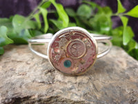 Handpoured Resin Antique Silver Tone Steampunk Cuff Bracelets