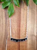 Handpoured Resin Scalloped Bar Necklace