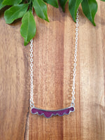 Handpoured Resin Scalloped Bar Necklace