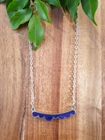 Handpoured Resin Scalloped Bar Necklace