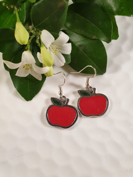 Handpoured Resin Apple Earrings