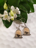 Handpoured Resin Birdy on a Stand Earrings