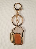 Handpoured Resin Beer Mug Keyrings