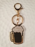 Handpoured Resin Beer Mug Keyrings