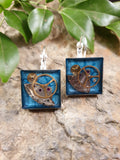 Handpoured & Handpainted Resin Steampunk Earrings