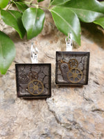 Handpoured & Handpainted Resin Steampunk Earrings