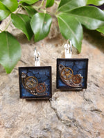 Handpoured & Handpainted Resin Steampunk Earrings