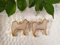 Handpoured Resin Samoyed Dog Statement Earrings