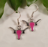 Handpoured Resin Longhorn Earrings