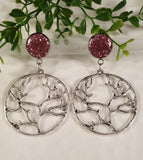 Handpoured Resin Tree of Life Statement Earrings