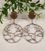 Handpoured Resin Tree of Life Statement Earrings