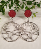 Handpoured Resin Tree of Life Statement Earrings