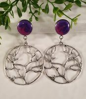 Handpoured Resin Tree of Life Statement Earrings