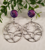 Handpoured Resin Tree of Life Statement Earrings