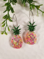 Handpoured Resin Pineapple Statement Earrings