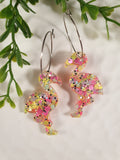 Handpoured Resin Flamingo Statement Earrings