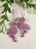 Handpoured Resin Flamingo Statement Earrings