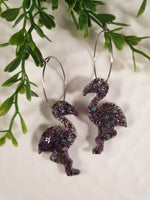 Handpoured Resin Flamingo Statement Earrings