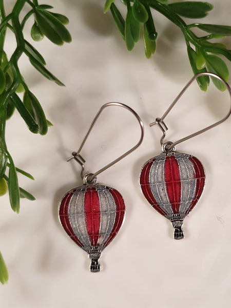 Handpoured Resin Hot Air Balloon Earrings