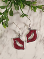 Handpoured Resin Luscious Lips Earrings