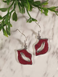 Handpoured Resin Luscious Lips Earrings