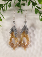 Handpoured Resin Feather Statement Earrings