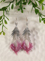 Handpoured Resin Feather Statement Earrings