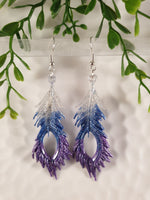 Handpoured Resin Feather Statement Earrings