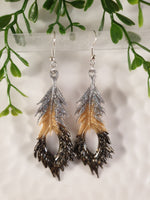 Handpoured Resin Feather Statement Earrings