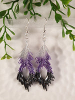 Handpoured Resin Feather Statement Earrings