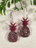 Handpoured Resin Pineapple Statement Earrings