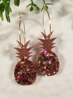 Handpoured Resin Pineapple Statement Earrings