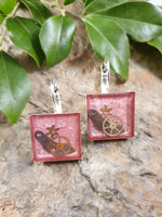 Handpoured & Handpainted Resin Steampunk Earrings