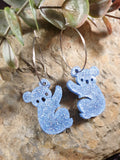 Handpoured Resin Koala Statement Earrings