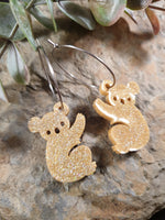 Handpoured Resin Koala Statement Earrings