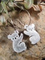 Handpoured Resin Koala Statement Earrings