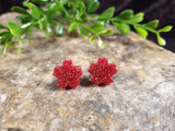 Handpoured Resin Blossom Flower Stud Earrings