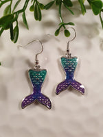 Handpoured Resin Mermaid Tail Earrings