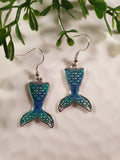 Handpoured Resin Mermaid Tail Earrings