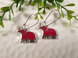 Handpoured Resin Raised Trunk Elephant Earrings