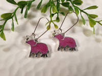 Handpoured Resin Raised Trunk Elephant Earrings