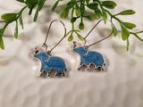 Handpoured Resin Raised Trunk Elephant Earrings