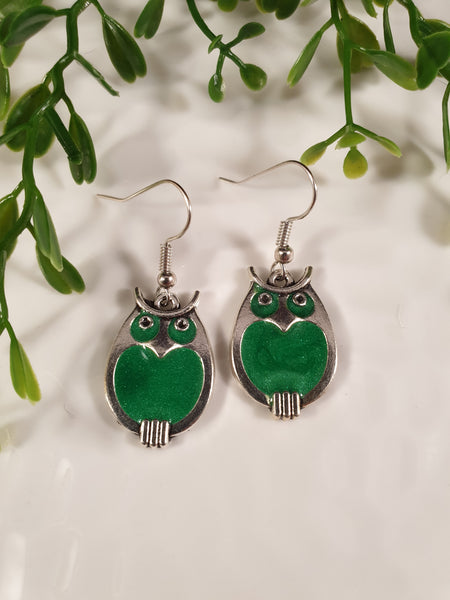 Handpoured Resin Owl Earrings