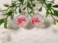 Handpoured Resin Poppy Clip On Earrings