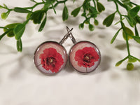 Handpoured Resin Poppy Earrings