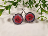 Handpoured Resin Poppy Earrings