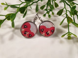 Handpoured Resin Poppy Earrings