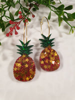 Handpoured Resin Pineapple Statement Earrings