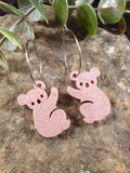 Handpoured Resin Koala Statement Earrings