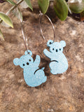 Handpoured Resin Koala Statement Earrings